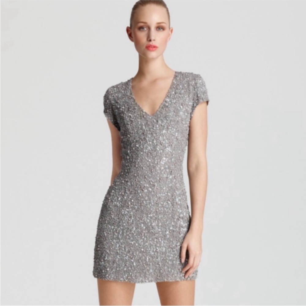 Parker Dress sequin beaded NWT Mini V-Neck Cocktail event evening